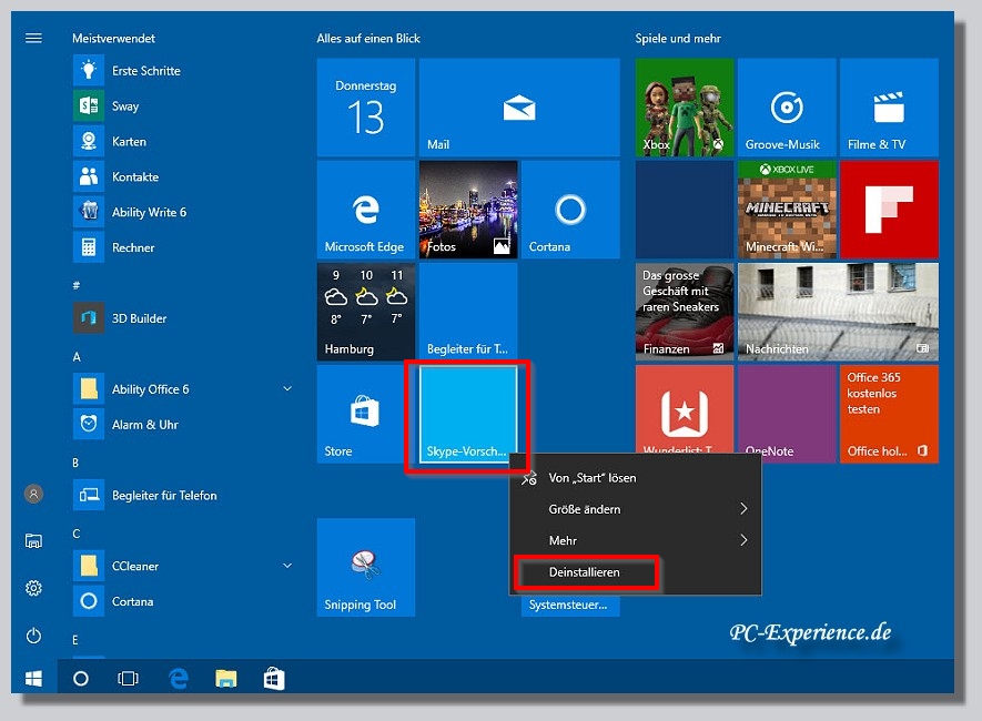 Windows 10 Apps Übersicht
