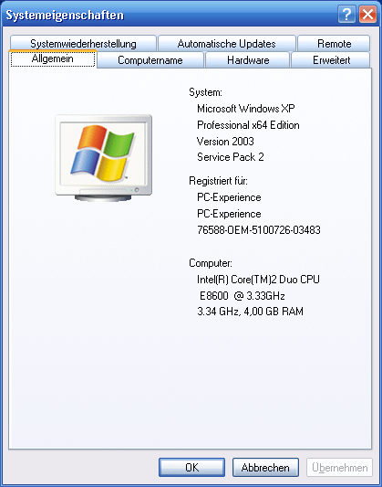 Windows Vista Arbeitsspeicher Maximal