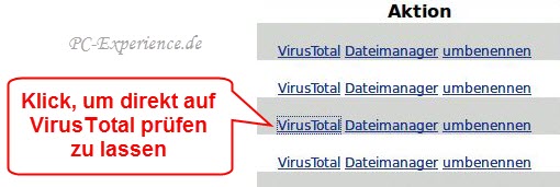Direktlink zu VirusTotal