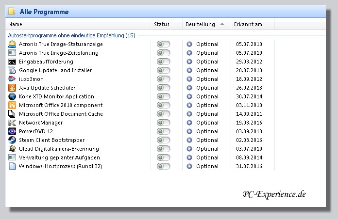 optimierter Autostart