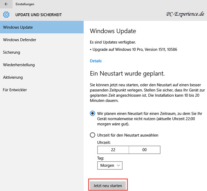 Windows 10 Upgrade 1511