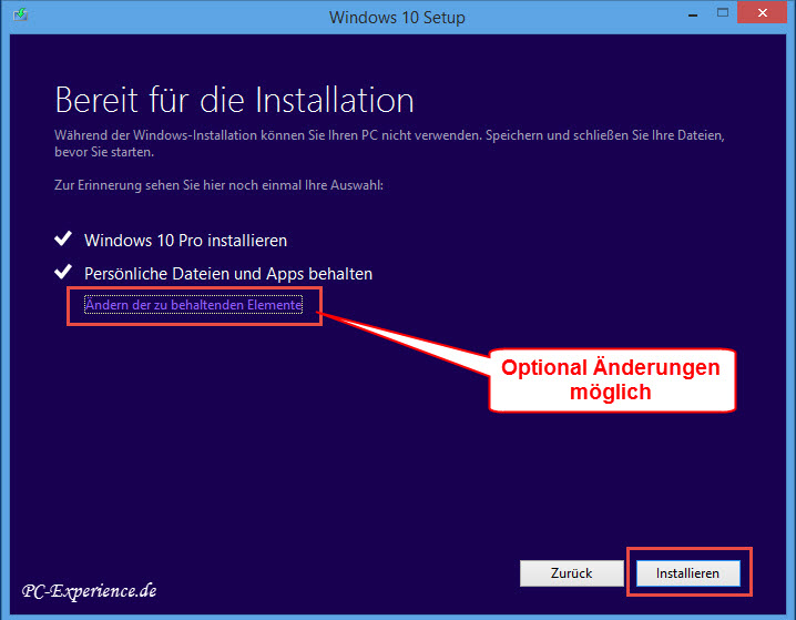 Windows 10 Upgrade mit Medium 7